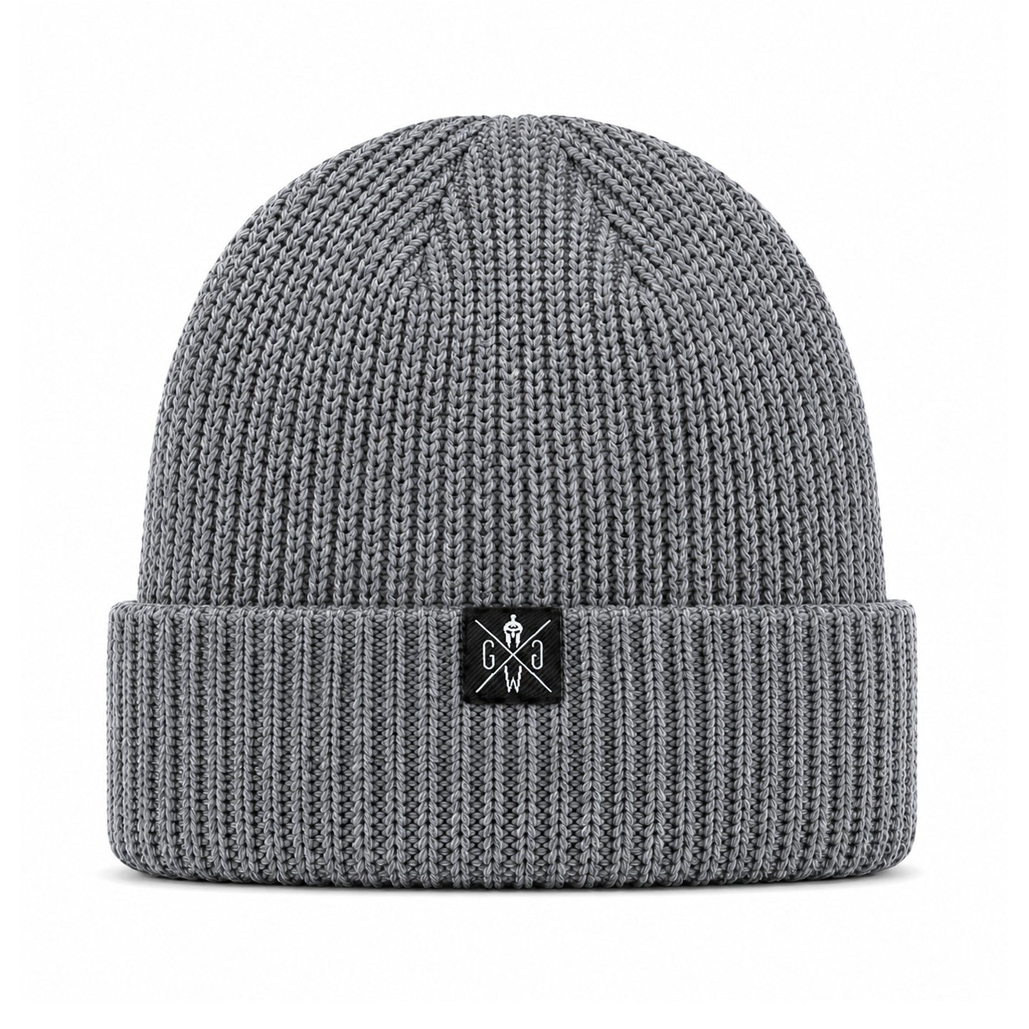Gym Mütze Grau von Gym Generation – Winter Beanie aus recyceltem Polyester mit Rippenstrick und Umschlag
