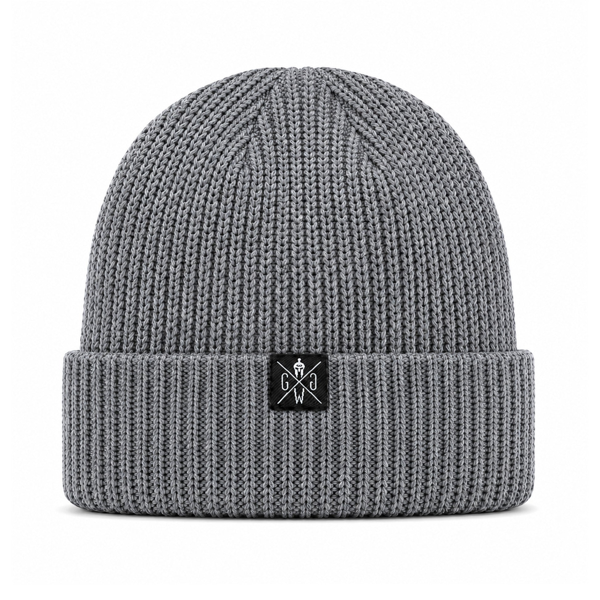 Gym Mütze Grau von Gym Generation – Winter Beanie aus recyceltem Polyester mit Rippenstrick und Umschlag
