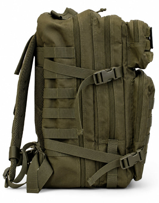 Oliver Gym Generation Gym Rucksack Adventurer in Seitenansicht mit Kompressionsriemen, Reissverschlüssen und MOLLE-System