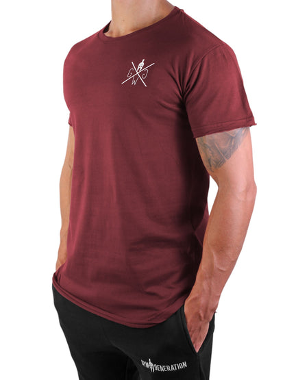 Herren Gym T-Shirt Bordeaux – Atmungsaktives und schweissableitendes Fitness-Shirt mit modernem Design, perfekt für Sport und Alltag.