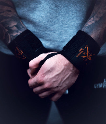 Handgelenkbandagen mit Gym Warriors Logo für Stil und Funktionalität
