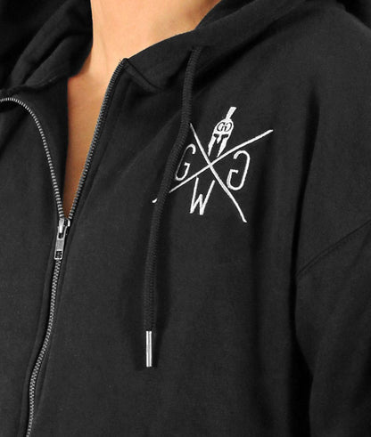 Gym Hoodie "Essential" with Zip - Black