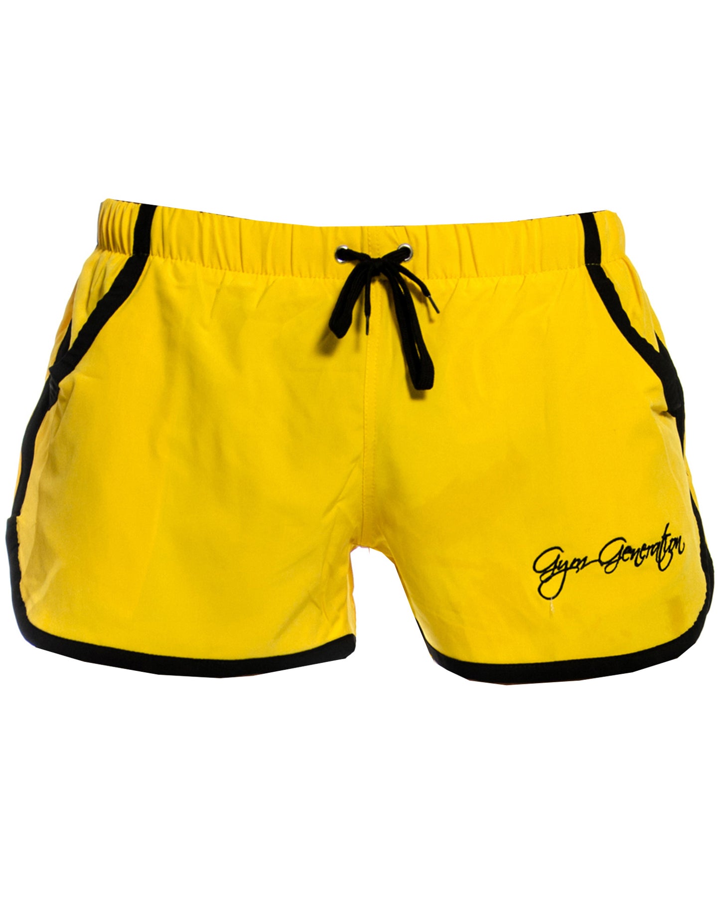 Modische und komfortable gelbe Zyzz Shorts von Gym Generation, ideal für Sportbegeisterte und Modebewusste