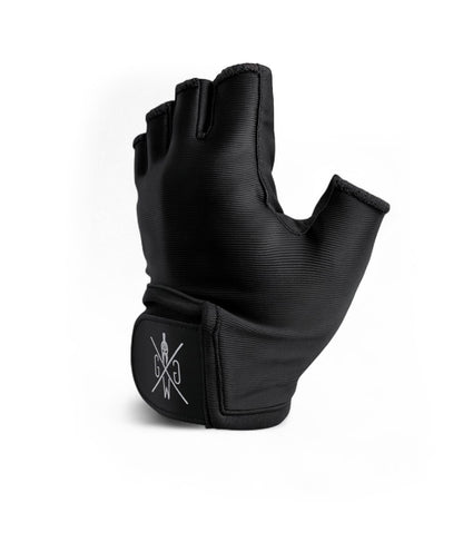 Halbfinger Trainingshandschuh schwarz mit gepolsterter Handfläche, Atmungsaktivität, Grip für Fitness, Gym und Gewichtheben