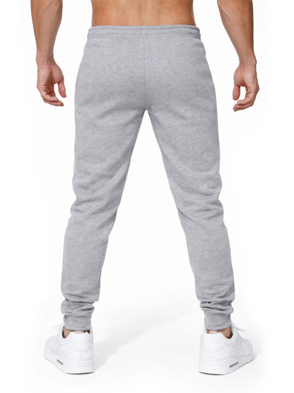 Graue Herren Jogginghose von Gym Generation in Rückansicht – sportliche Passform mit tapered leg Schnitt für Fitness, Training und Streetwear