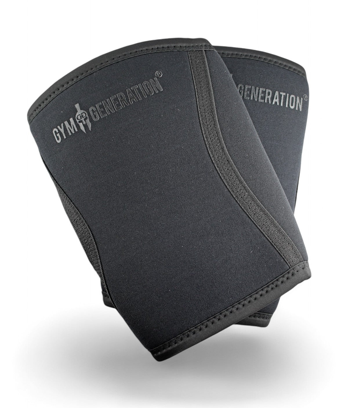 Knee Sleeves aus 7 mm Neopren als Paar, Neopren Kniebandagen in Schwarz mit eingefassten Kanten