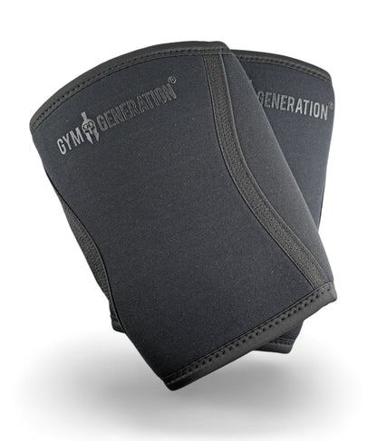 Knee Sleeves aus 7 mm Neopren als Paar, Neopren Kniebandagen in Schwarz mit eingefassten Kanten