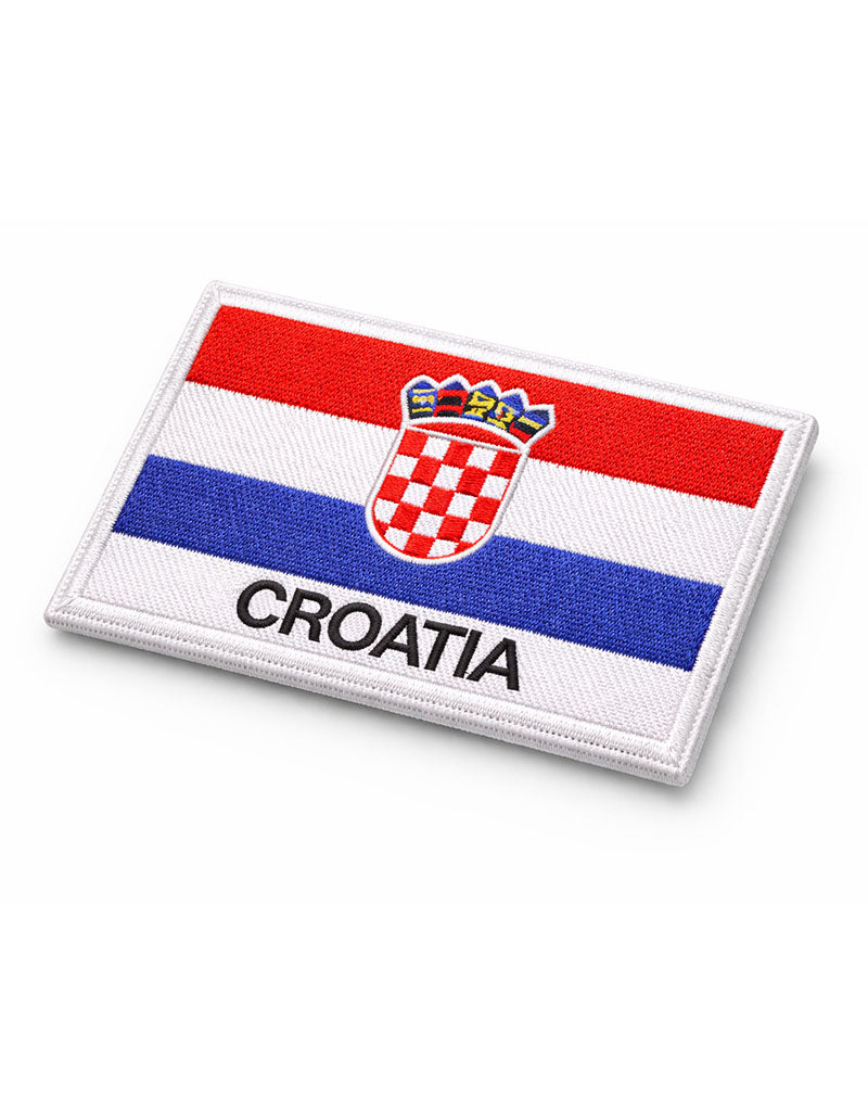 Kroatischer Flaggen Patch mit Stickerei und Klett – robuster Velcro Patch für Sport und Streetwear