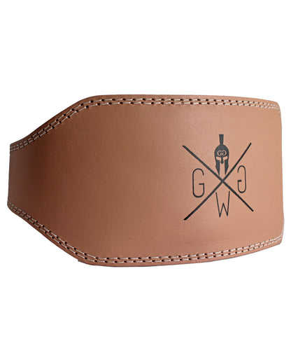 Ceinture d'haltérophilie tout cuir - Beige