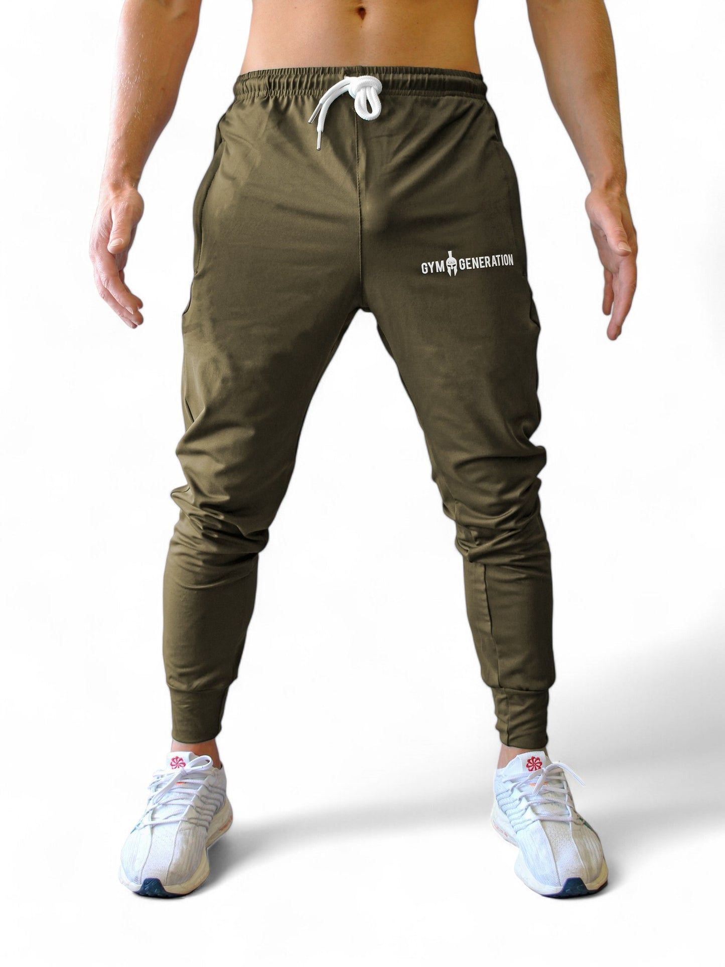 Premium Herren Sporthose Olive von Gym Generation – Elastische Passform für maximale Bewegungsfreiheit