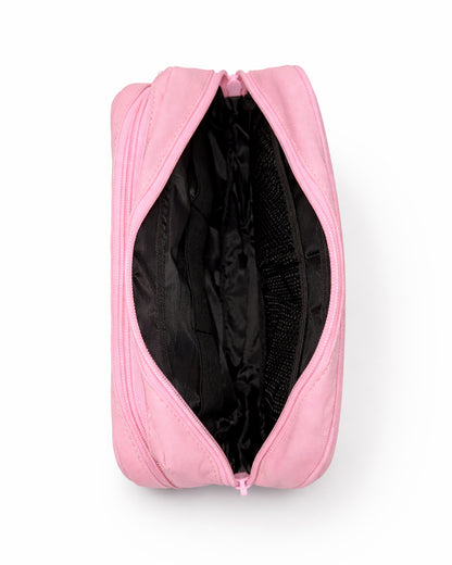 Damen Necessaire Pink mit mehreren Innenfächern und Reissverschluss – Kulturbeutel für Kosmetik, Gym und Reisen