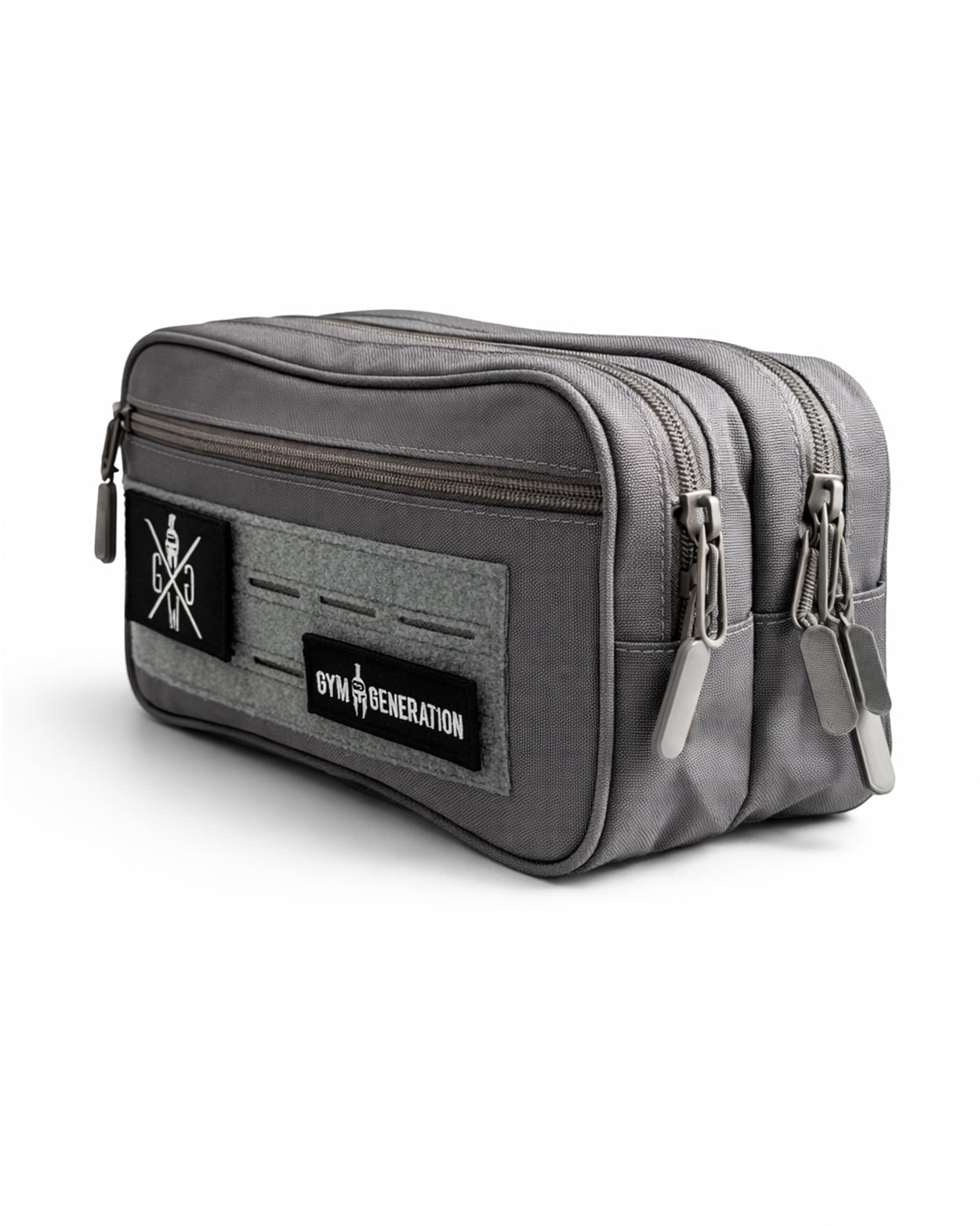 Stylisches Necessaire Grau mit modernem Design und stabiler Form – ideal für Gym und Travel