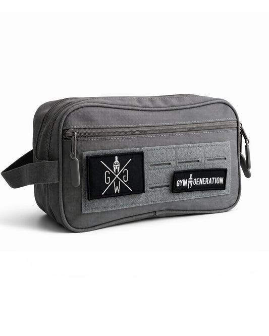 Necessaire Grau Gym Generation – Kulturbeutel für Fitness, Reisen und Alltag mit mehreren Fächern