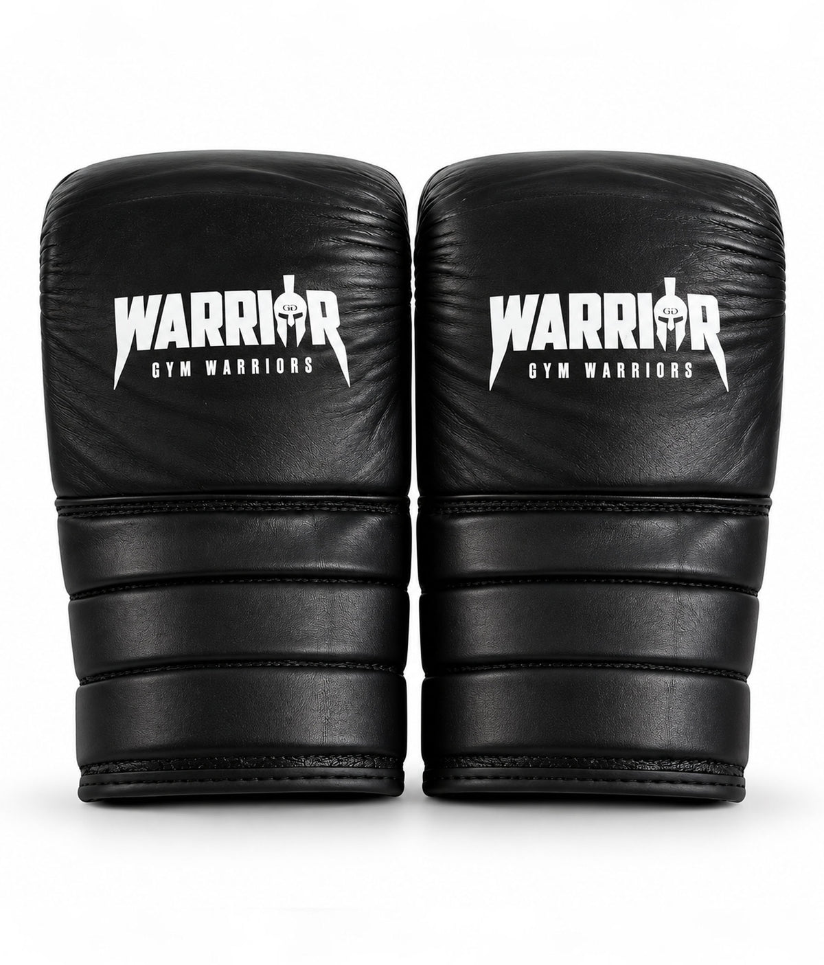 Paio di guanti da sacco visti dall’esterno, superficie di colpo imbottita con logo Warrior bianco – guantini da sacco Gym Generation