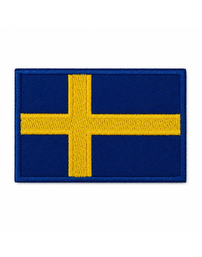 Schweden Flagge Patch frontal – blau-gelbe Stickerei mit Klett