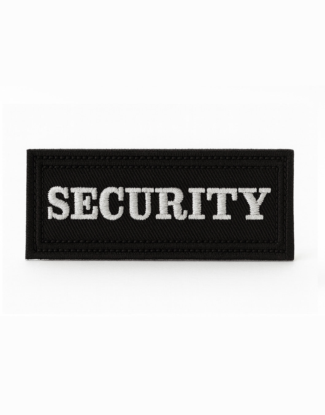 Security Patch – schwarzer Aufnäher mit weißer Stickerei, rechteckig, professioneller Sicherheits-Aufnäher für Kleidung und Ausrüstung