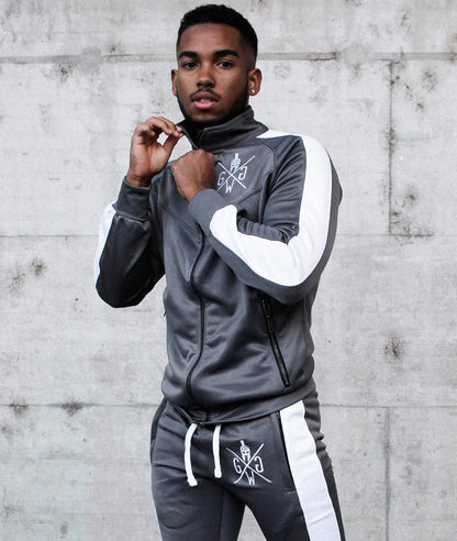 Fitnessjacke Herren Dunkelgrau – Bequeme und stilvolle Sportjacke für Gym und Alltag. Model: Smart Santi