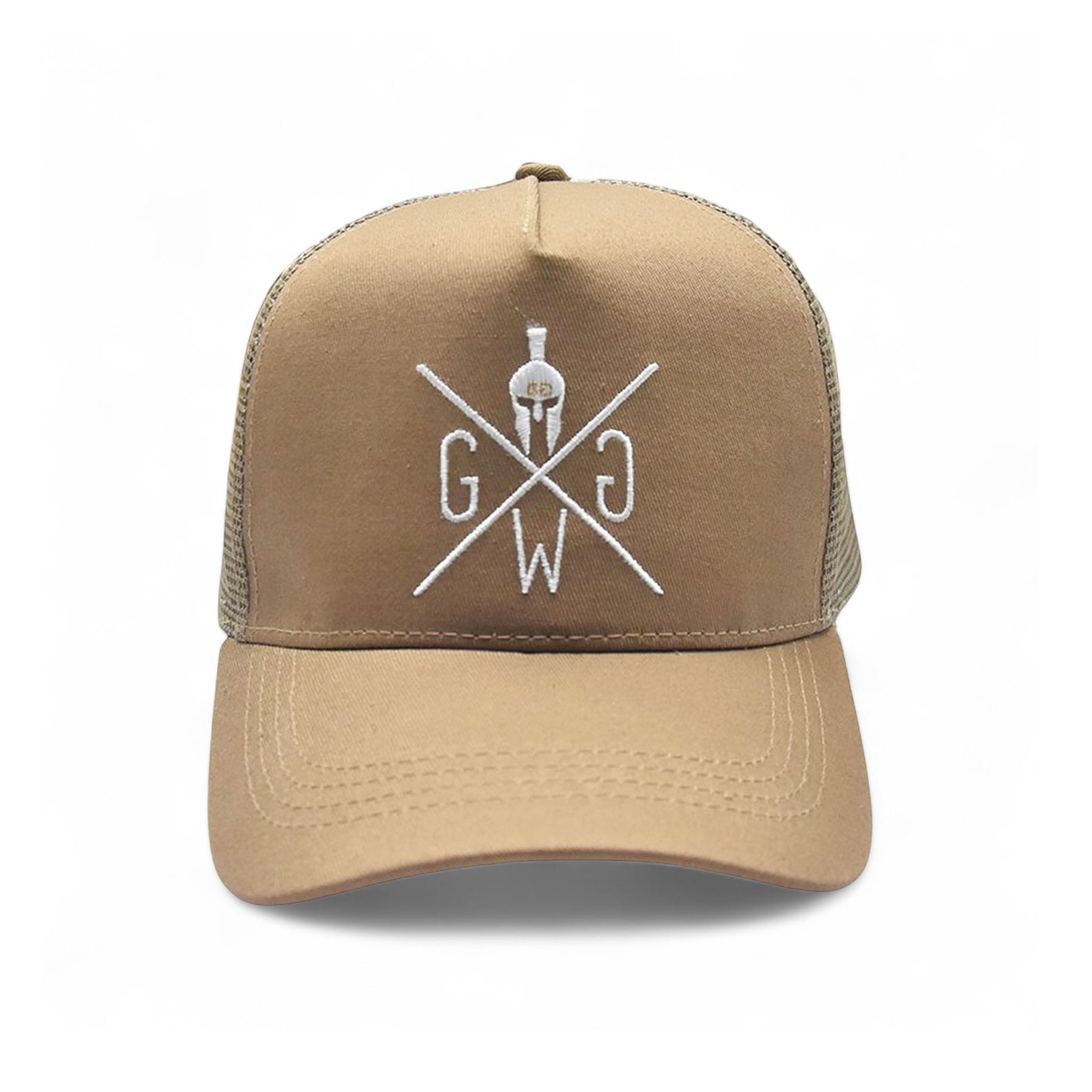 Off White Trucker Cap von Gym Generation – modernes Design mit gebogenem Schirm und minimalistischer Ausstrahlung, perfekt für Gym, Outdoor-Aktivitäten und lässige Looks.