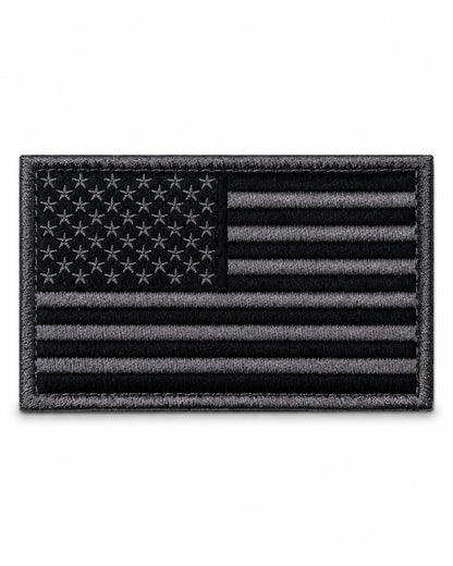 USA Flagge Patch in Silber – gestickter Klett-Aufnäher mit edlem Finish für Rucksack, Jacke und Gear.