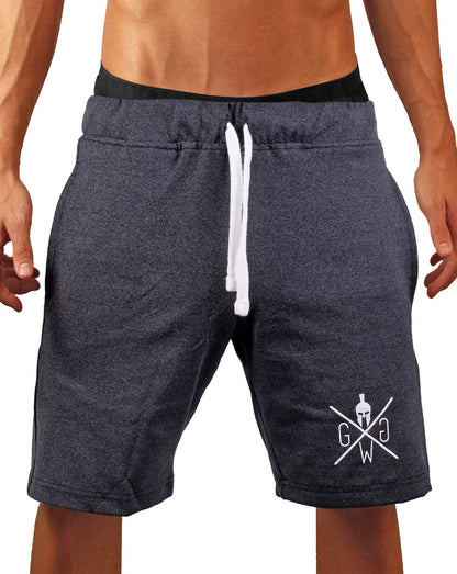 Stylische und funktionale dunkelgraue Herren Fitness Shorts von Gym Generation, aus Stretch-Material für optimalen Tragekomfort.