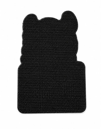 Rückseite des Berserker Patch, vollflächig mit schwarzem Klett-Hakenband belegt und konturgeschnitten