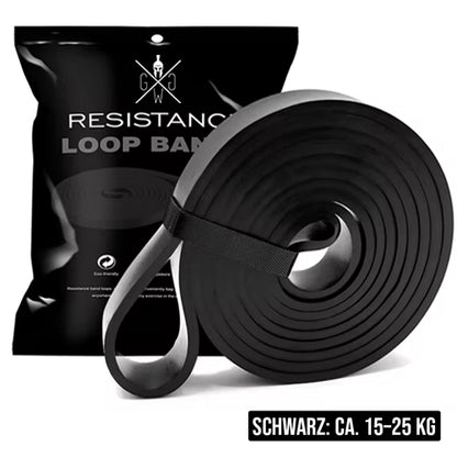 Schwarzes Widerstandsband 15-25 kg – Allround Fitnessband für Ganzkörpertraining und Warm-Up