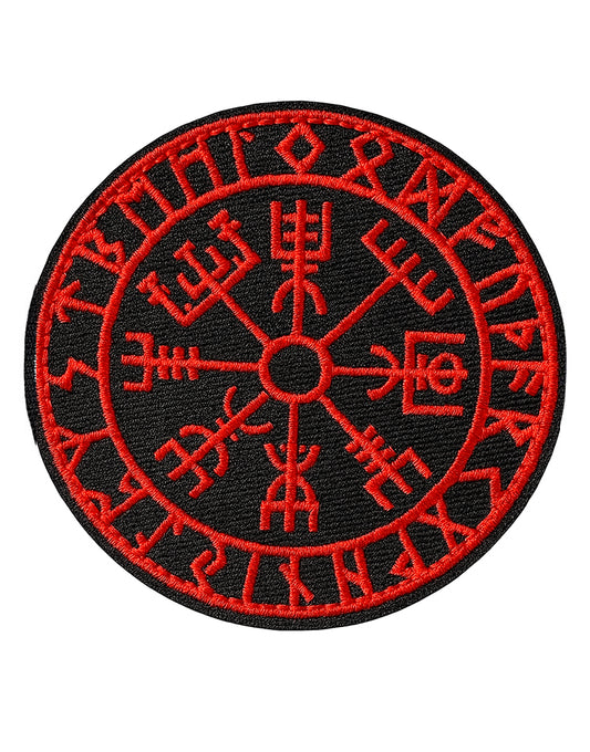  Der Vegvisir, auch Wikinger-Kompass genannt, steht für Schutz und Orientierung. Die Runen auf dem Patch stammen aus der nordischen Mythologie und symbolisieren Kraft und Führung.
