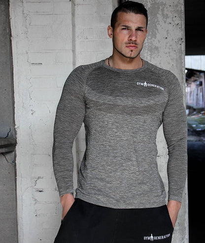 Herren Seamless Sportshirt in Olive – ideal für Wintersport und Fitness