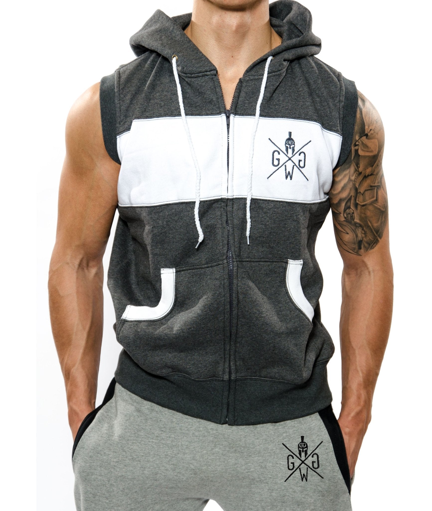 Stylischer ärmelloser Fitness Hoodie von Gym Generation, ideal für Workouts im Gym
