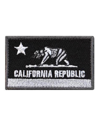 California Republic Patch in Schwarz mit Klettverschluss, hochwertig verarbeitet, ideal für Caps, Jacken und Accessoires.