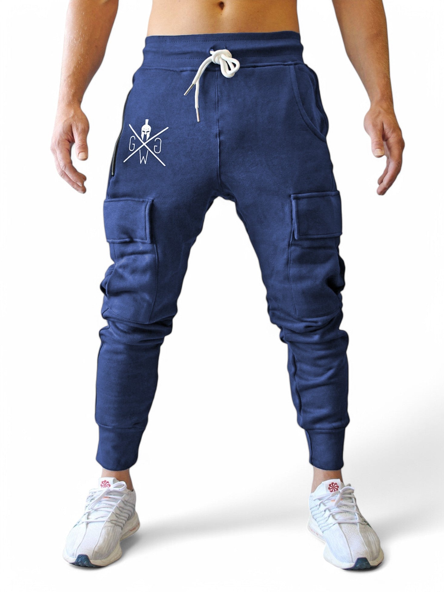 Cargo Trainingshose Herren – Gym Generation Cargo Pants in Navy Blau, ideal für Fitness, Cardio und Alltag, mit lockerer Passform und fünf Taschen.