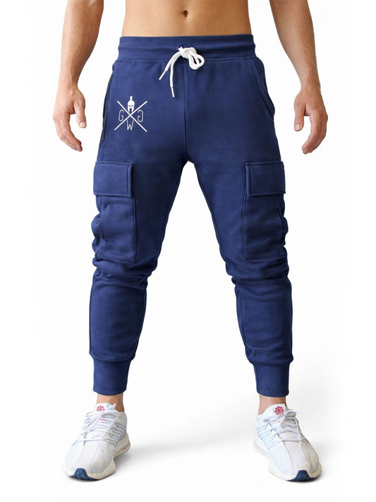 Cargo Trainingshose Herren – Gym Generation Cargo Pants in Navy Blau, ideal für Fitness, Cardio und Alltag, mit lockerer Passform und fünf Taschen.