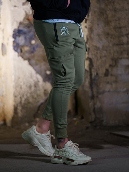 Gym Generation Maverick Trainerhose in Olive, mit Fleece-Futter und Loose-fit-Passform für optimale Bewegungsfreiheit.