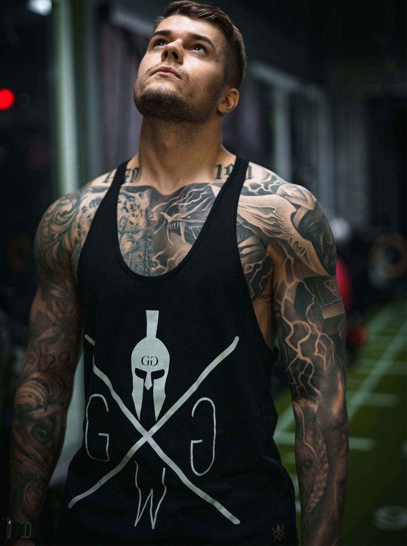 HOTCAT Canotta Uomo Palestra Bodybuilding - Smanicato Stringer In Cotone - Tank Top Per Fitness E Yoga - Slim Fit