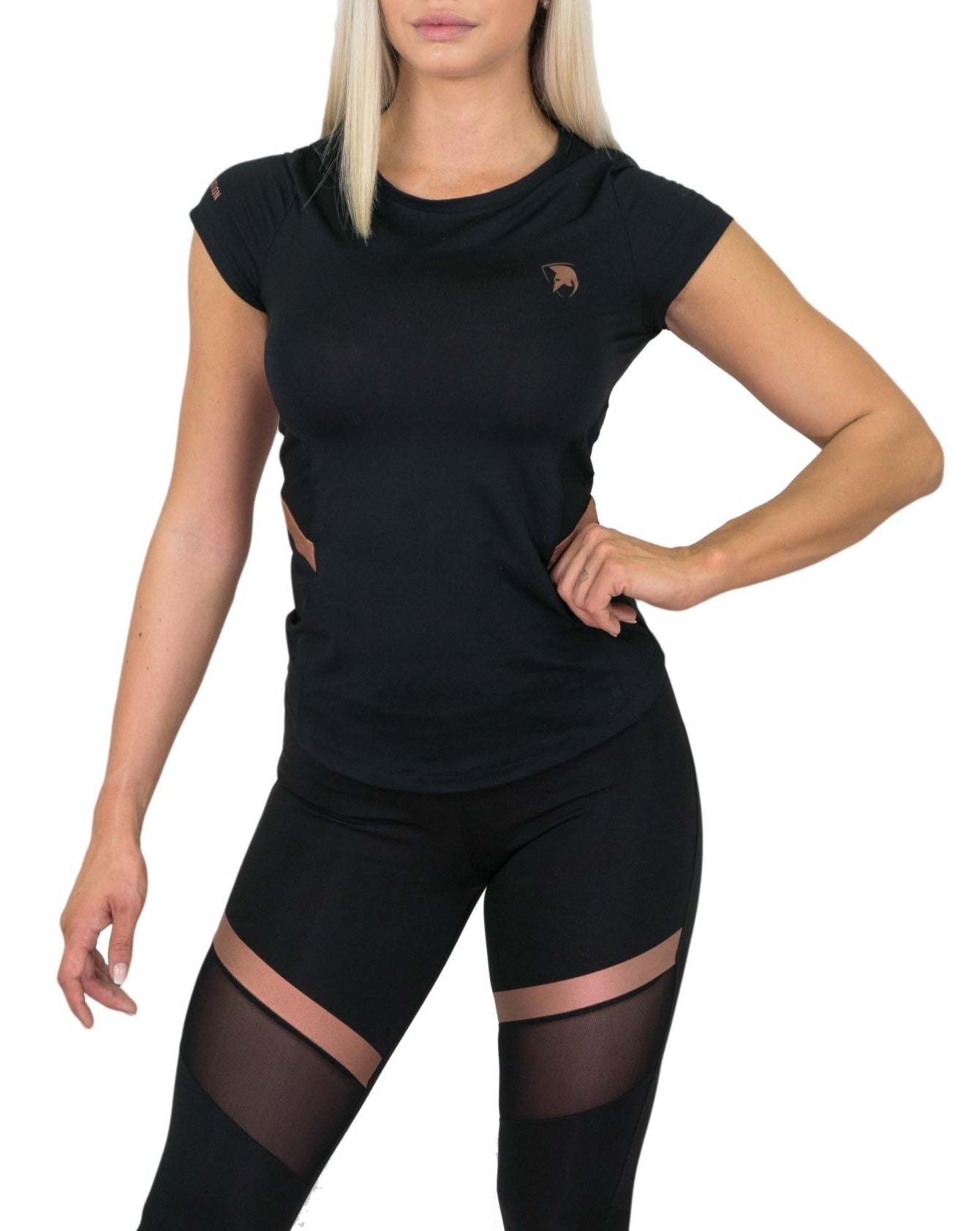 Mesh Fitness Top Schwarz für Damen mit Dry-Run® Material