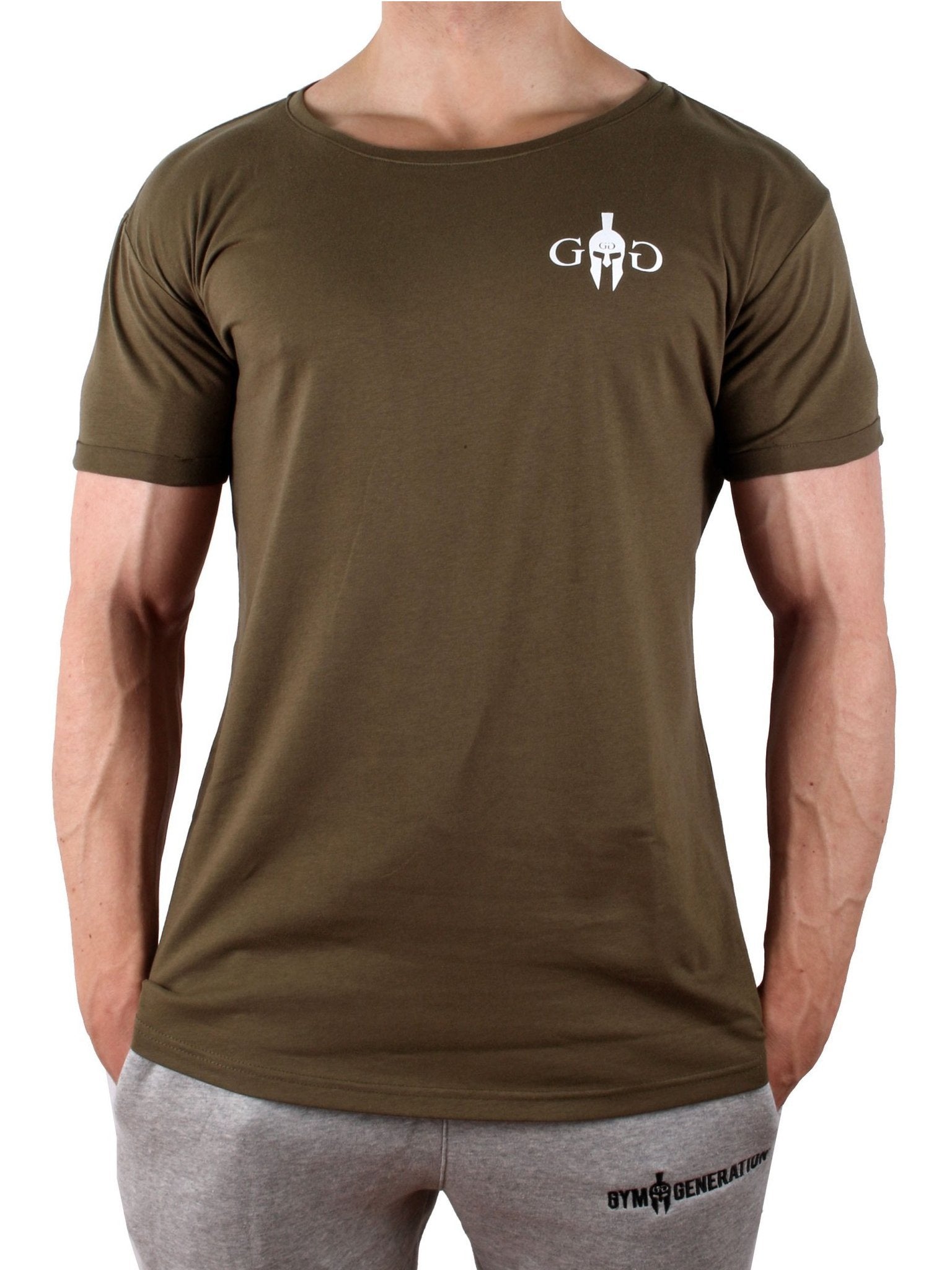 GG Club T-Shirt - Khaki - Gym Generation®--www.gymgeneration.ch
