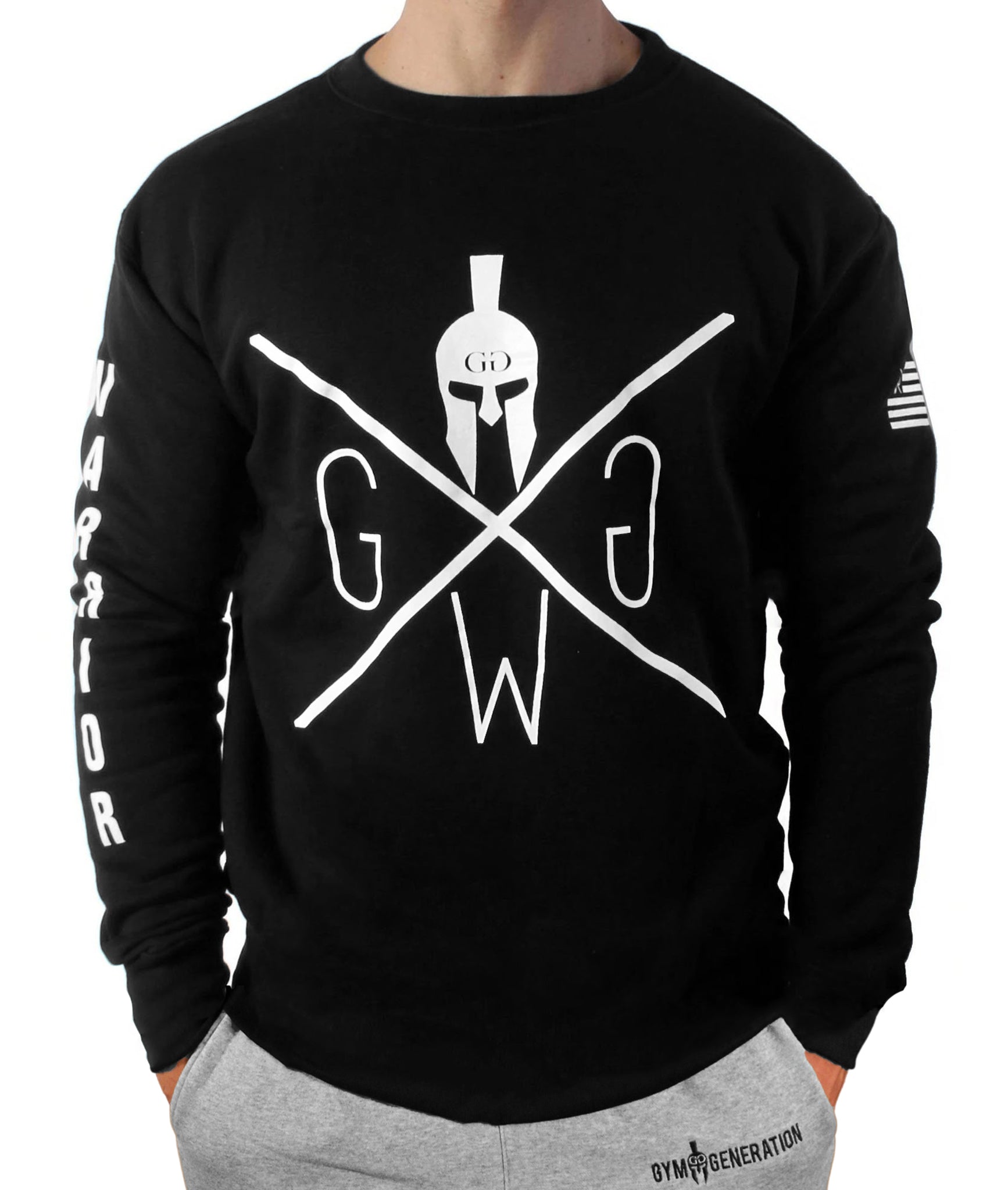 Schwarzes Gym Sweatshirt von Gym Generation für Herren, ideal für Sport und Freizeit.