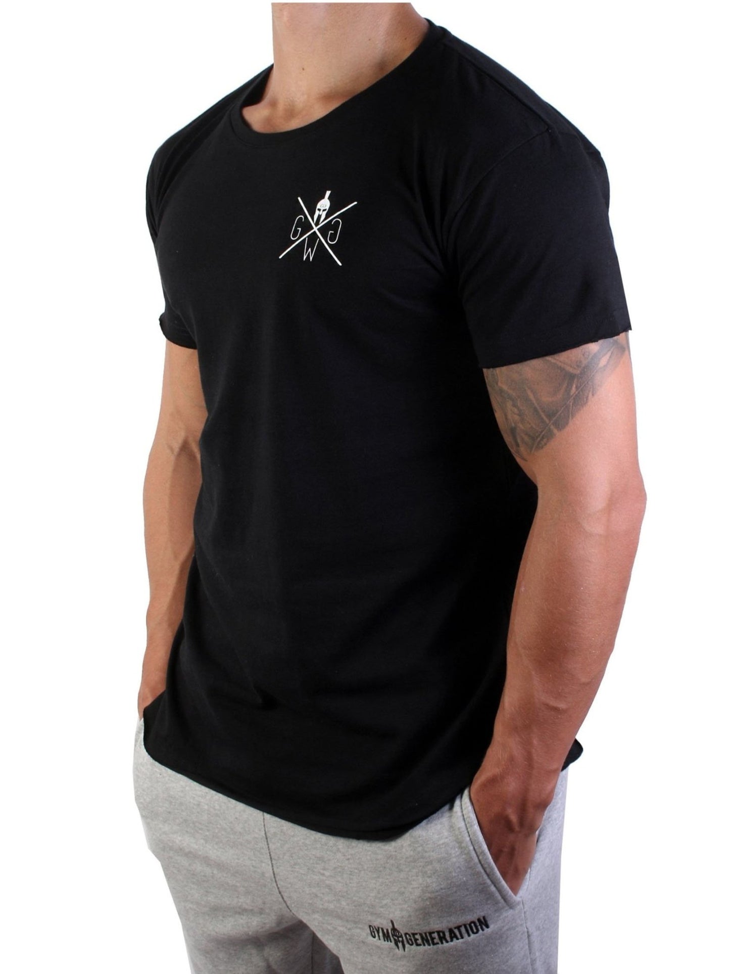 Herren Gym T-Shirt in Schwarz aus Baumwolle von Gym Generation - perfekt für Fitness, Sport und Freizeit.