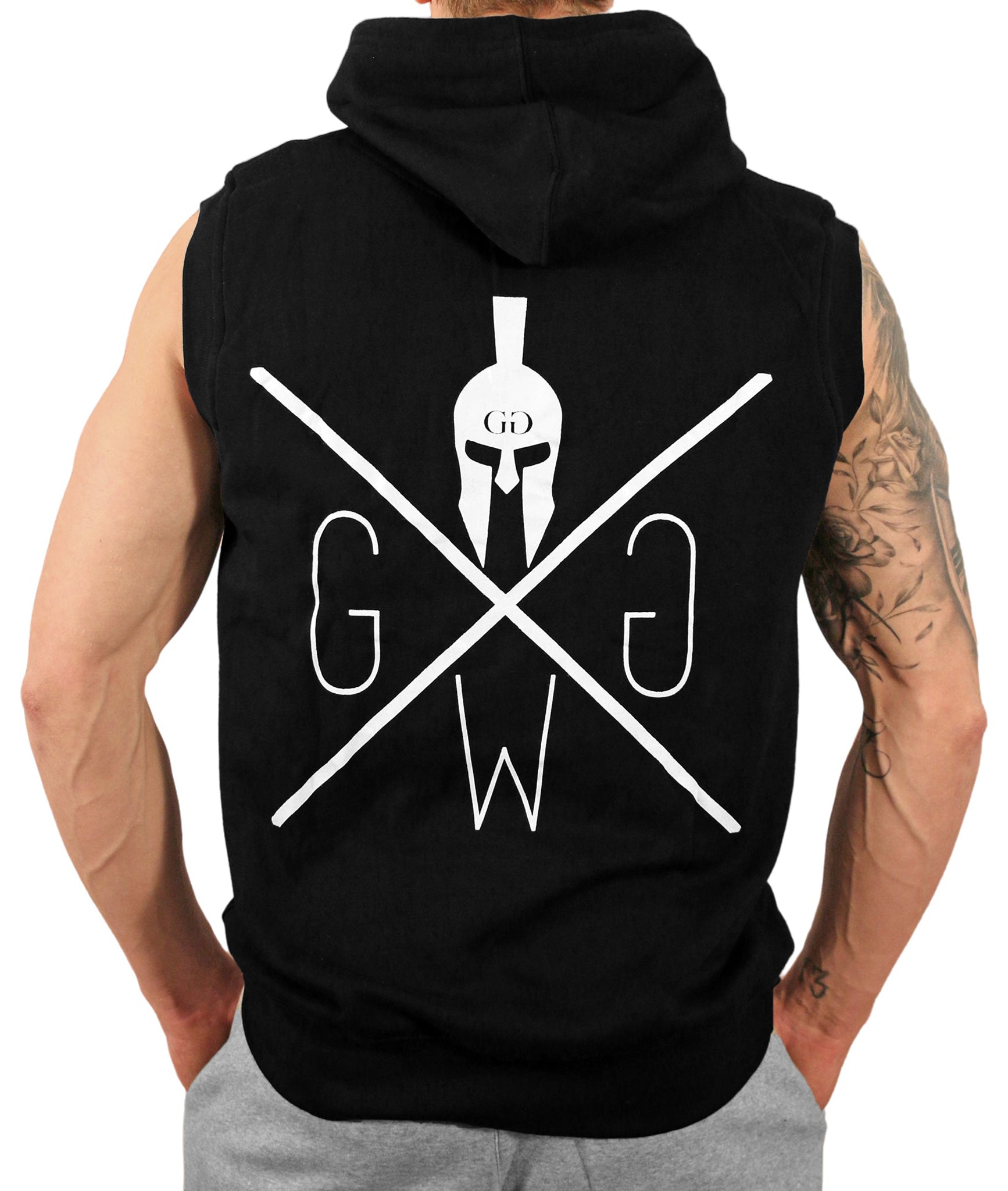 Black Sleeveless Gym Hoodie Men's Workout Hoodie – Gym Generation