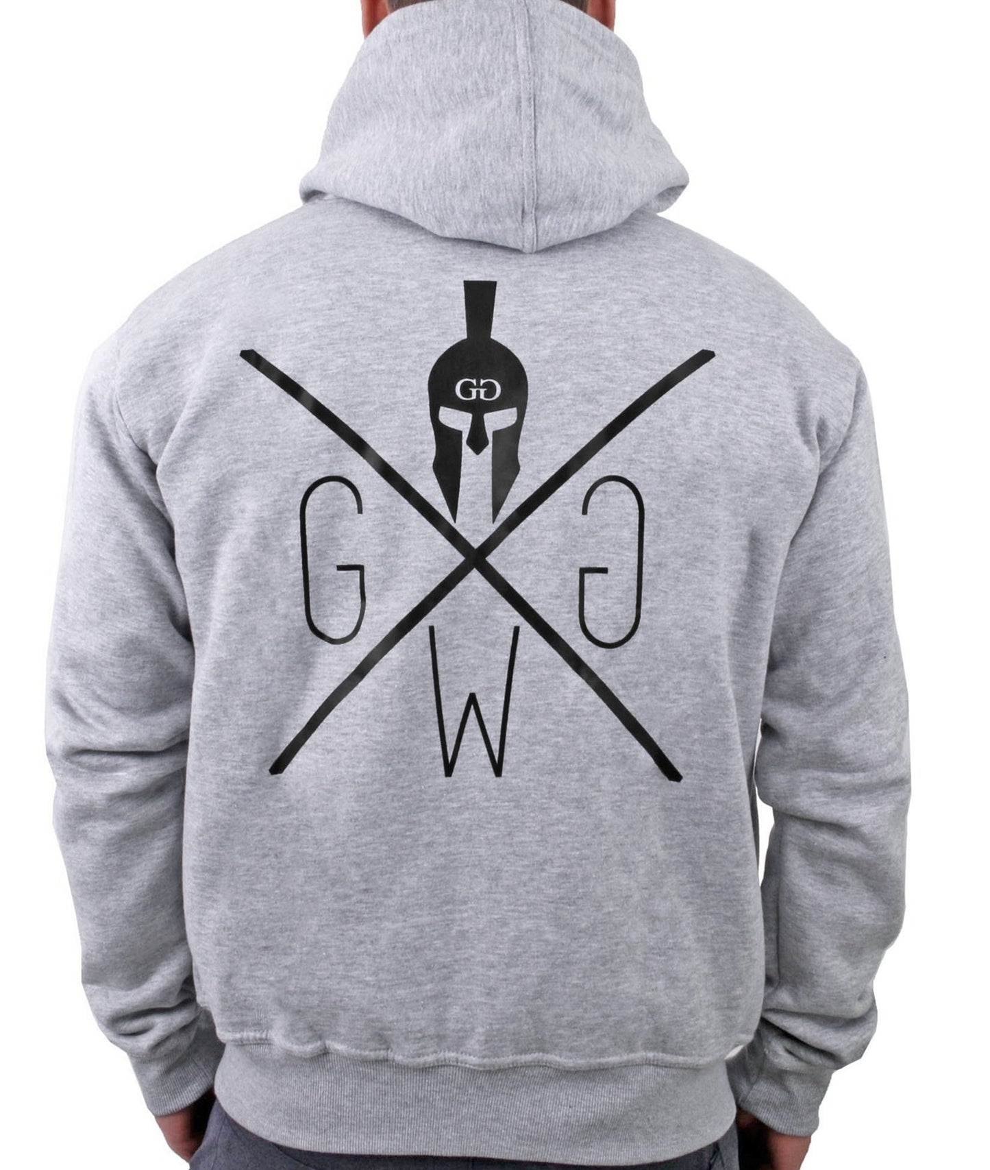 Grauer Zip Hoodie Herren von Gym Generation mit Kapuze und Kordelzug für sportlichen Komfort
