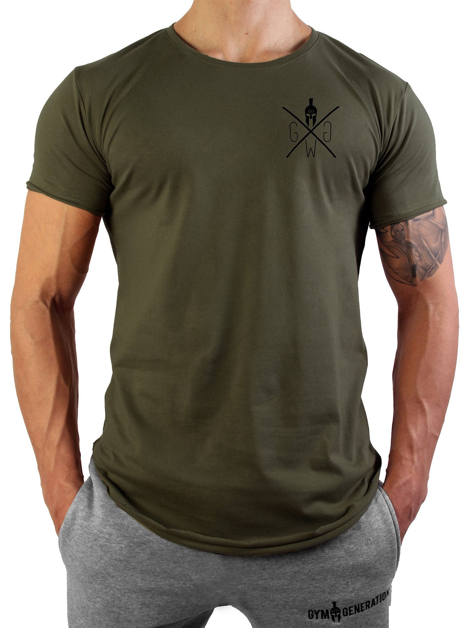 Herren T-Shirt Olive – Stylisches Gym Shirt von Gym Generation, kombiniert Funktionalität und modernes Design, perfekt für Training und Freizeit.