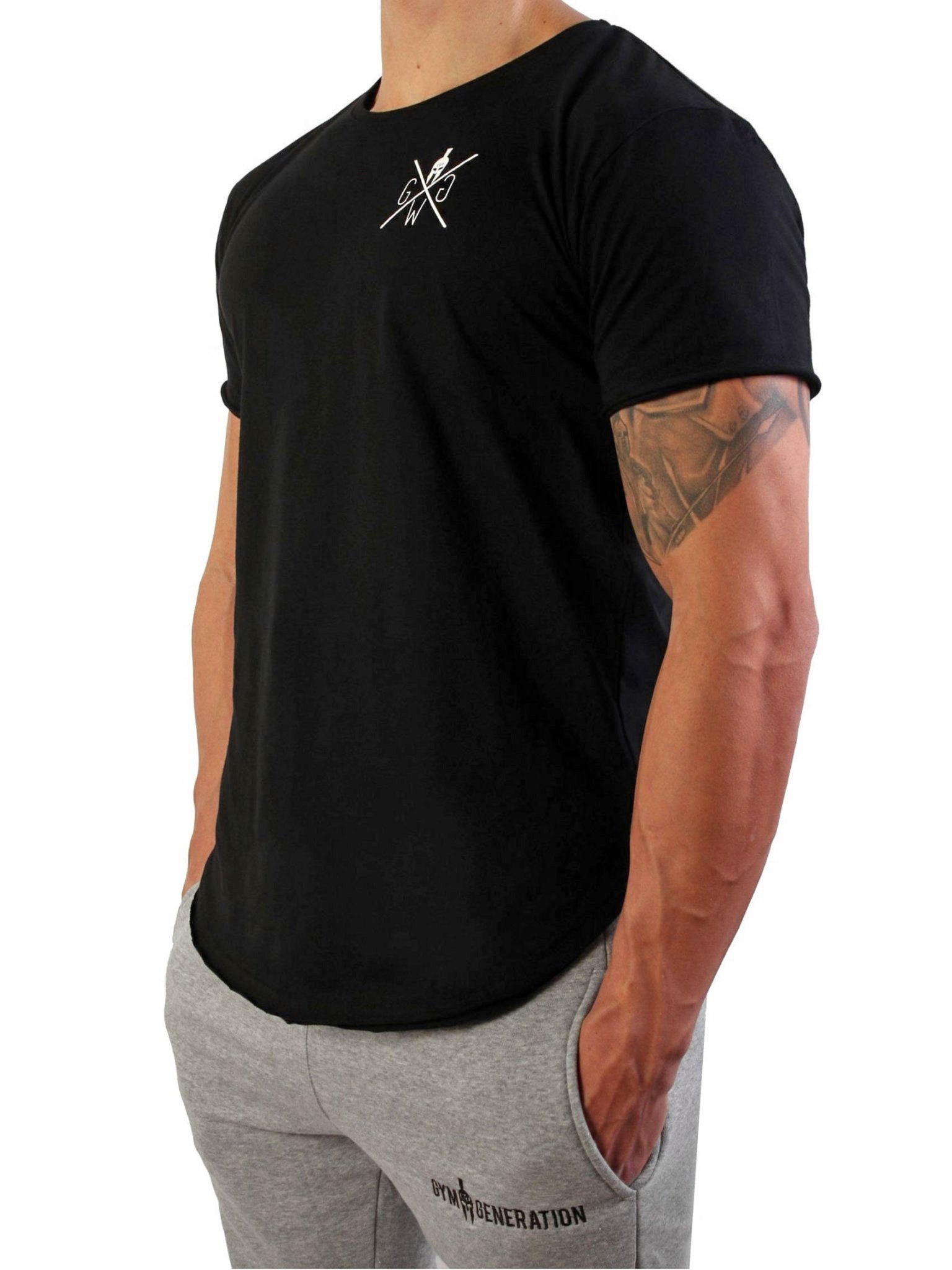Stilvolles und schlichtes schwarzes Herren T-Shirt, perfekt kombinierbar für sportliche und lässige Outfits.