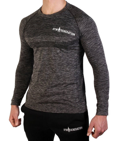 Seamless Longsleeve Sport Shirt - Gunmetal - Gym Generation®--www.gymgeneration.ch