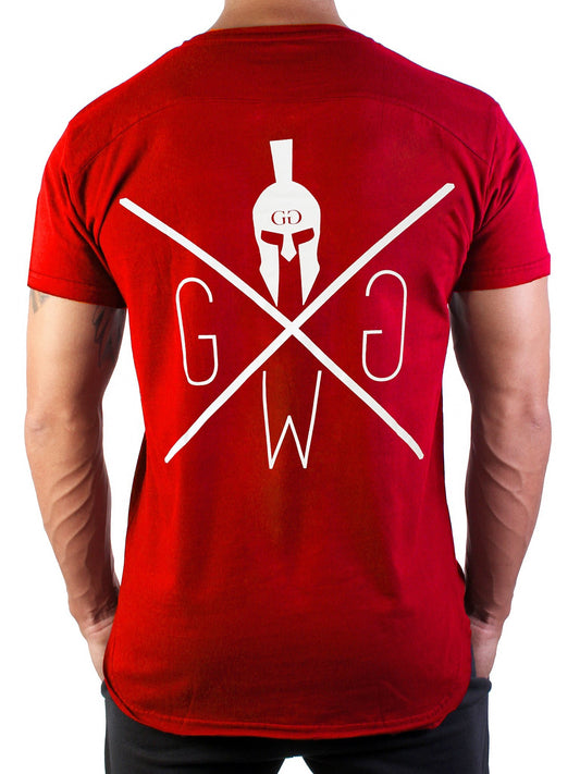 Rotes Herren T-Shirt von Gym Generation aus 100% Baumwolle mit markantem Print, ideal für stilvolle Outfits.