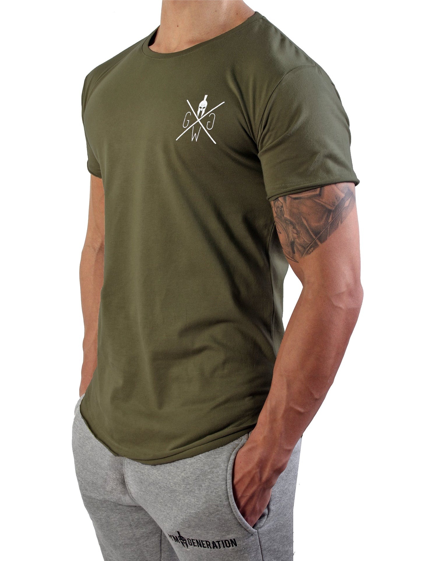 Sportliches Valhalla T-Shirt in Olive von Gym Generation, zeigt deine Leidenschaft für Training und Stil.