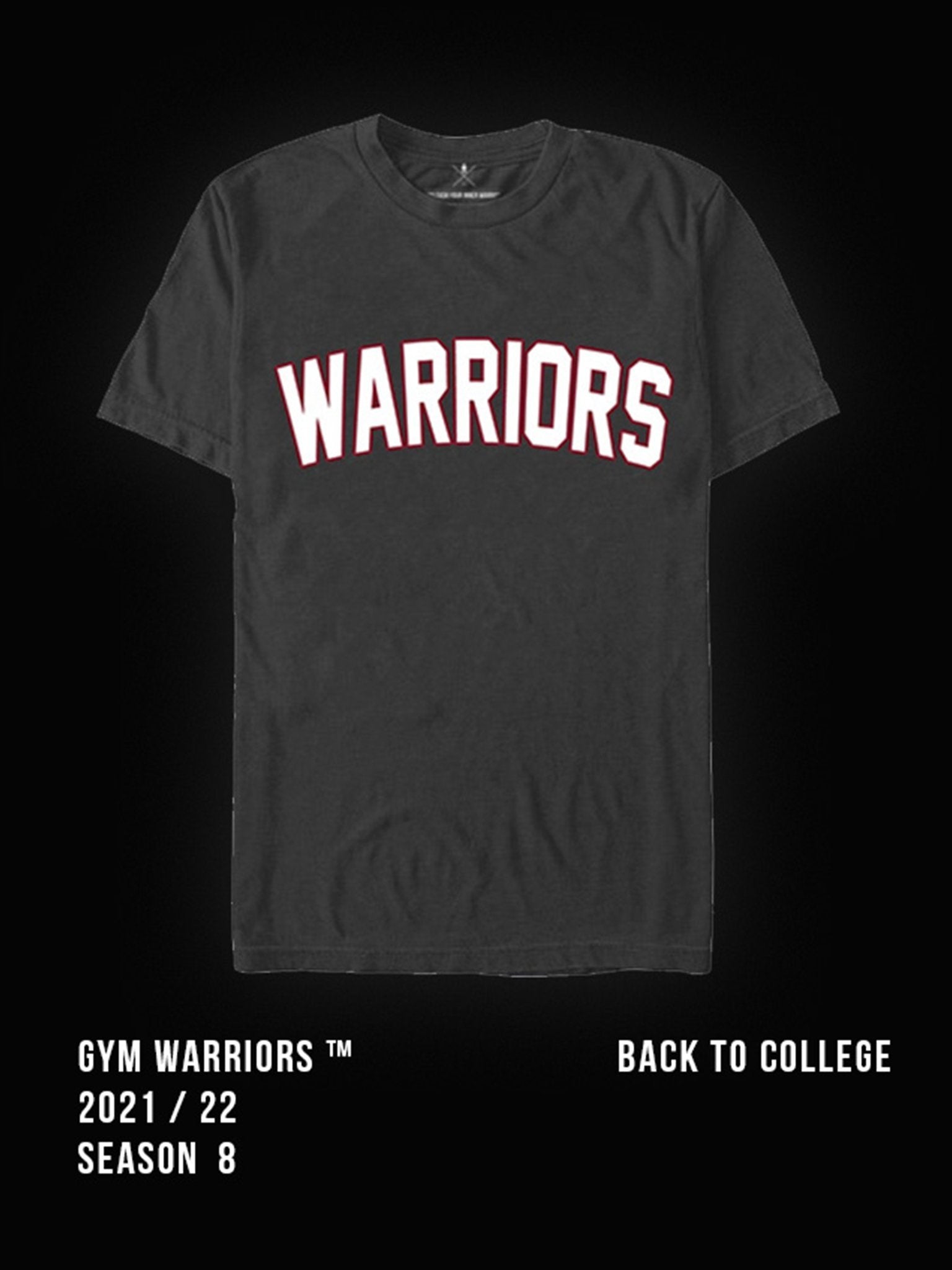 Warriors T-Shirt Dunkelgrau – minimalistisches Herren-Shirt mit dynamischem roten Print, ideal für Streetstyle, Gym und entspannte Outfits.